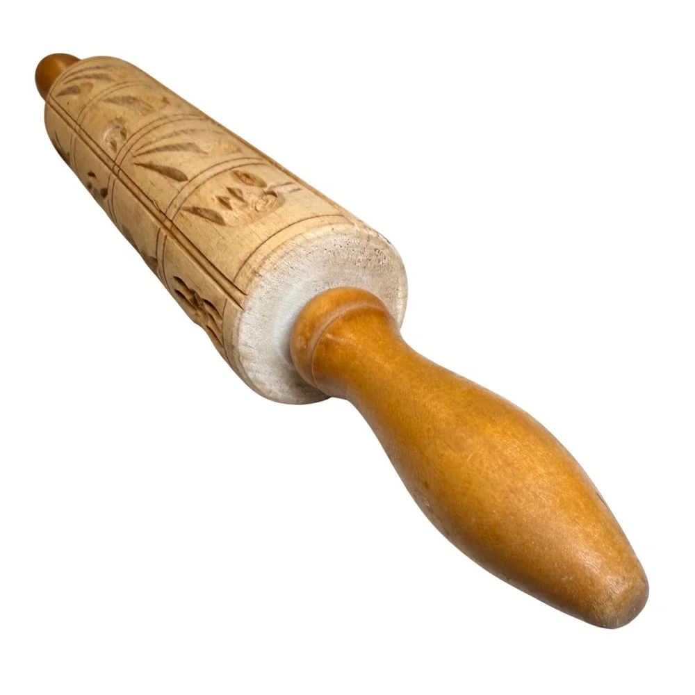 Springerle Carved Wooden Rolling Pin  16